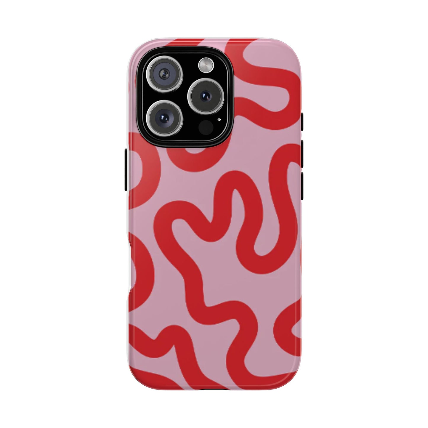 Swirl Lines Abstract Phone Case (Pink Red)