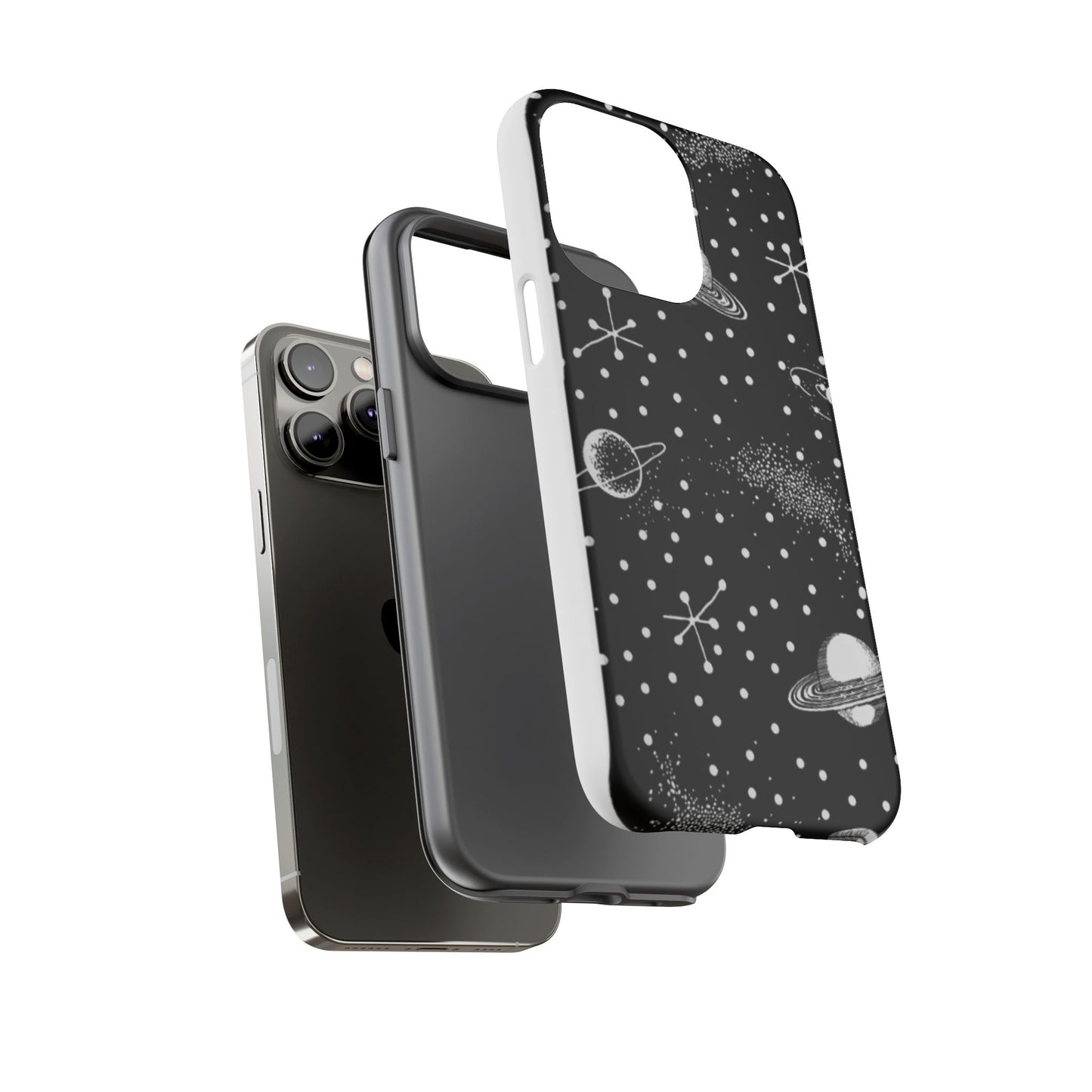 Planet Galaxy Dot Eye Phone Case (Black)