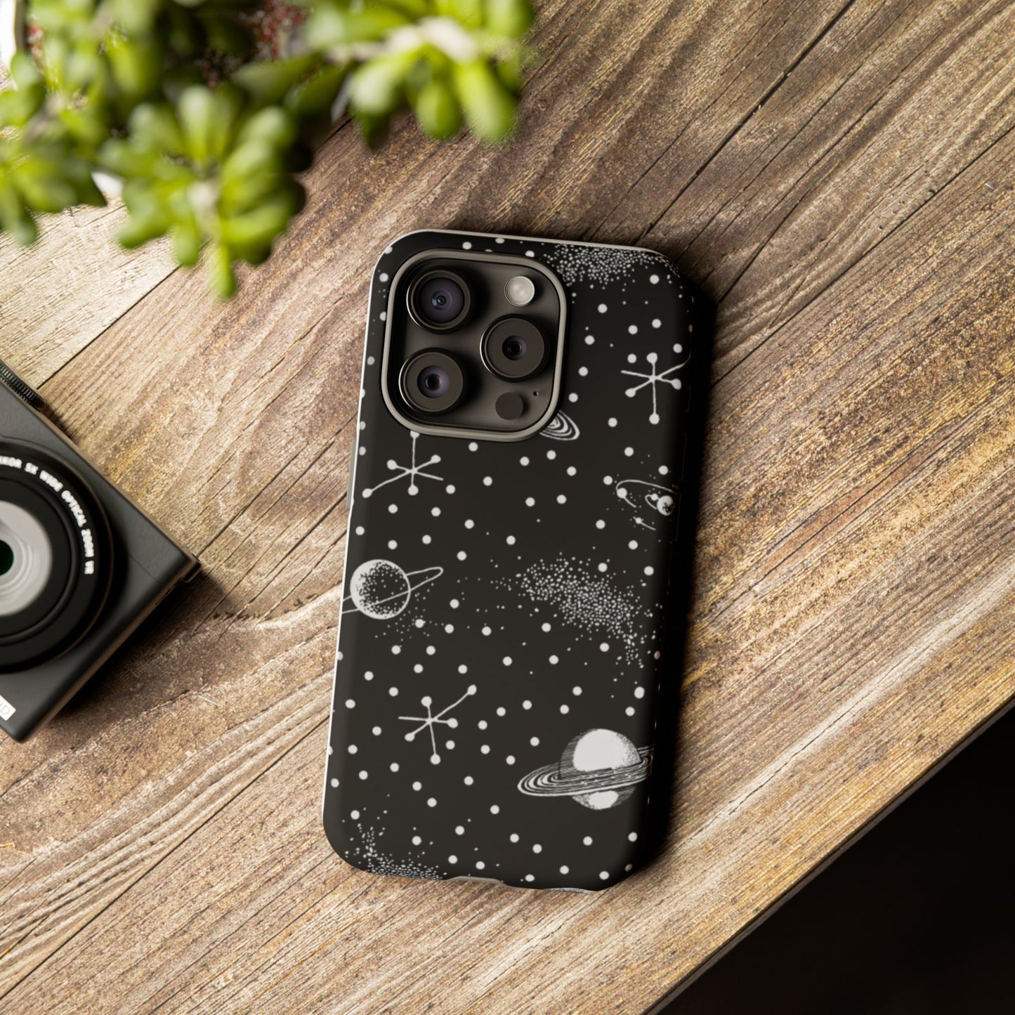 Planet Galaxy Dot Eye Phone Case (Black)