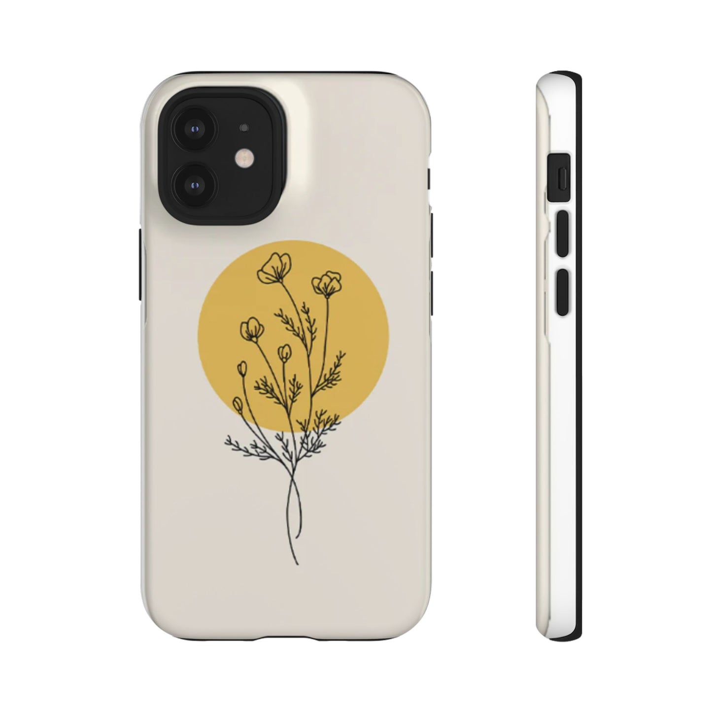 Modern Minimalist Flower Phone Case (Cream)