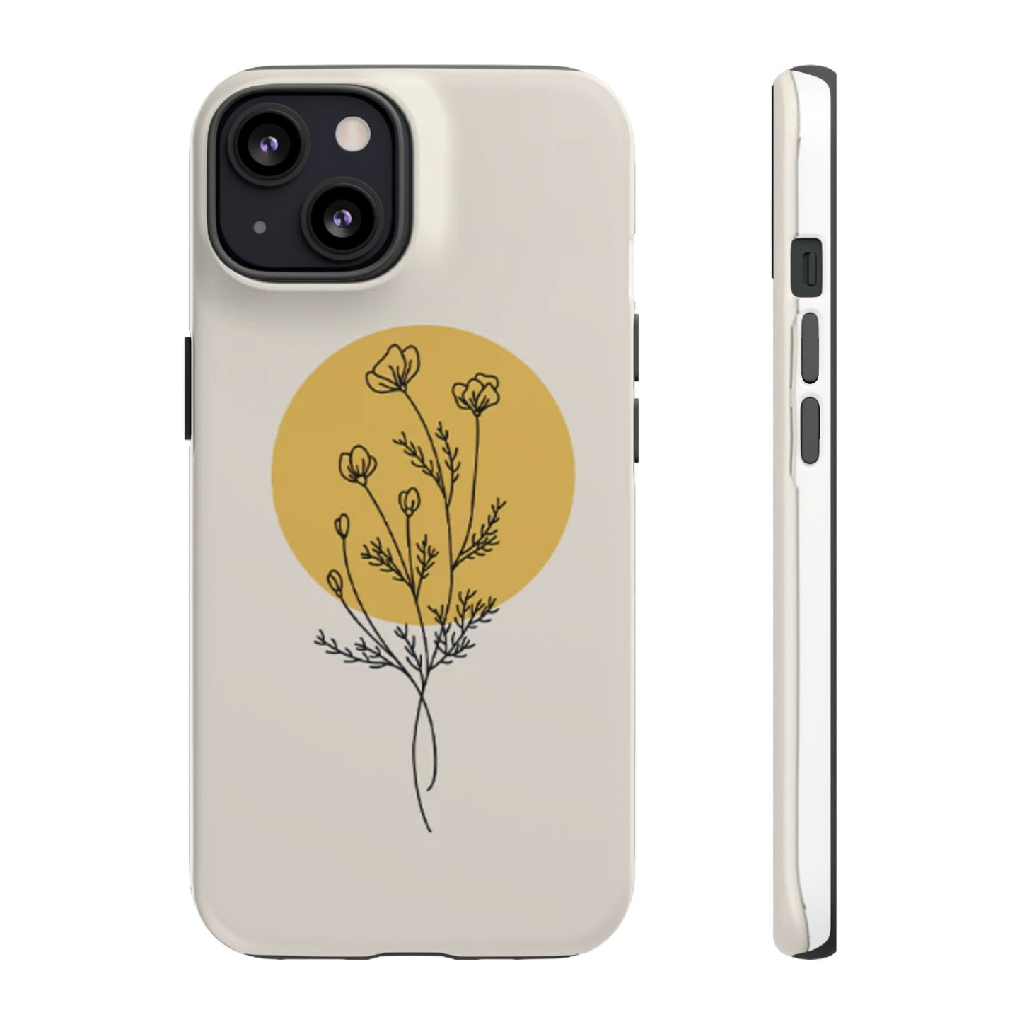 Modern Minimalist Flower Phone Case (Cream)