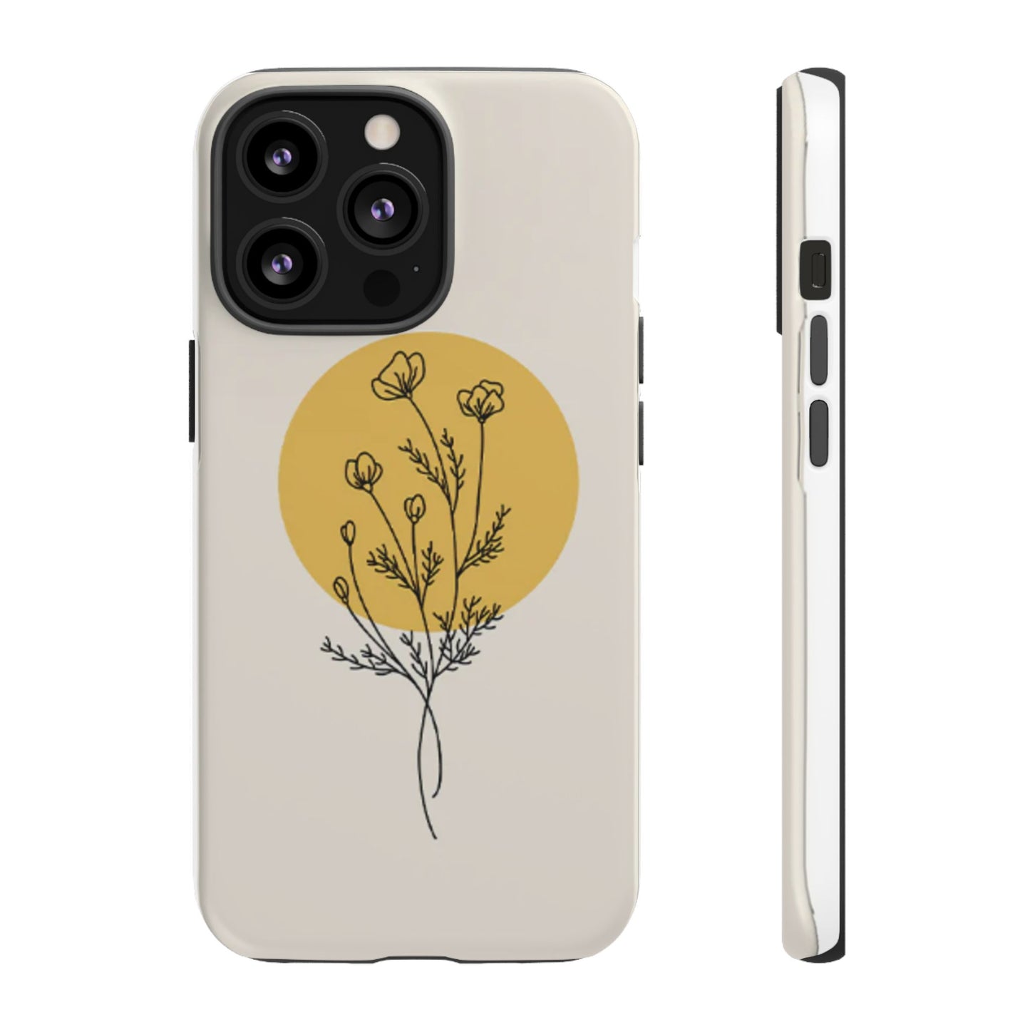 Modern Minimalist Flower Phone Case (Cream)