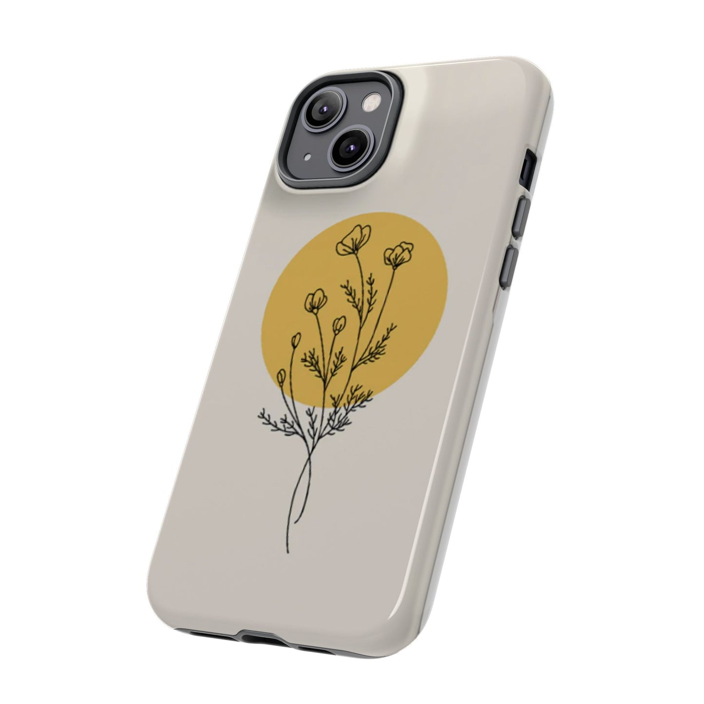 Modern Minimalist Flower Phone Case (Cream)