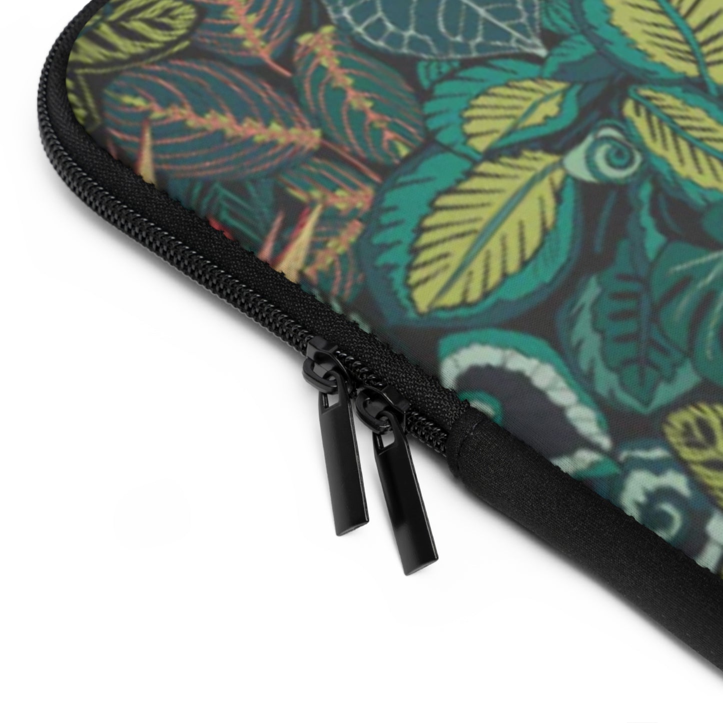 Jungle Leaves by Freya's Prints Laptop Sleeve (Green)