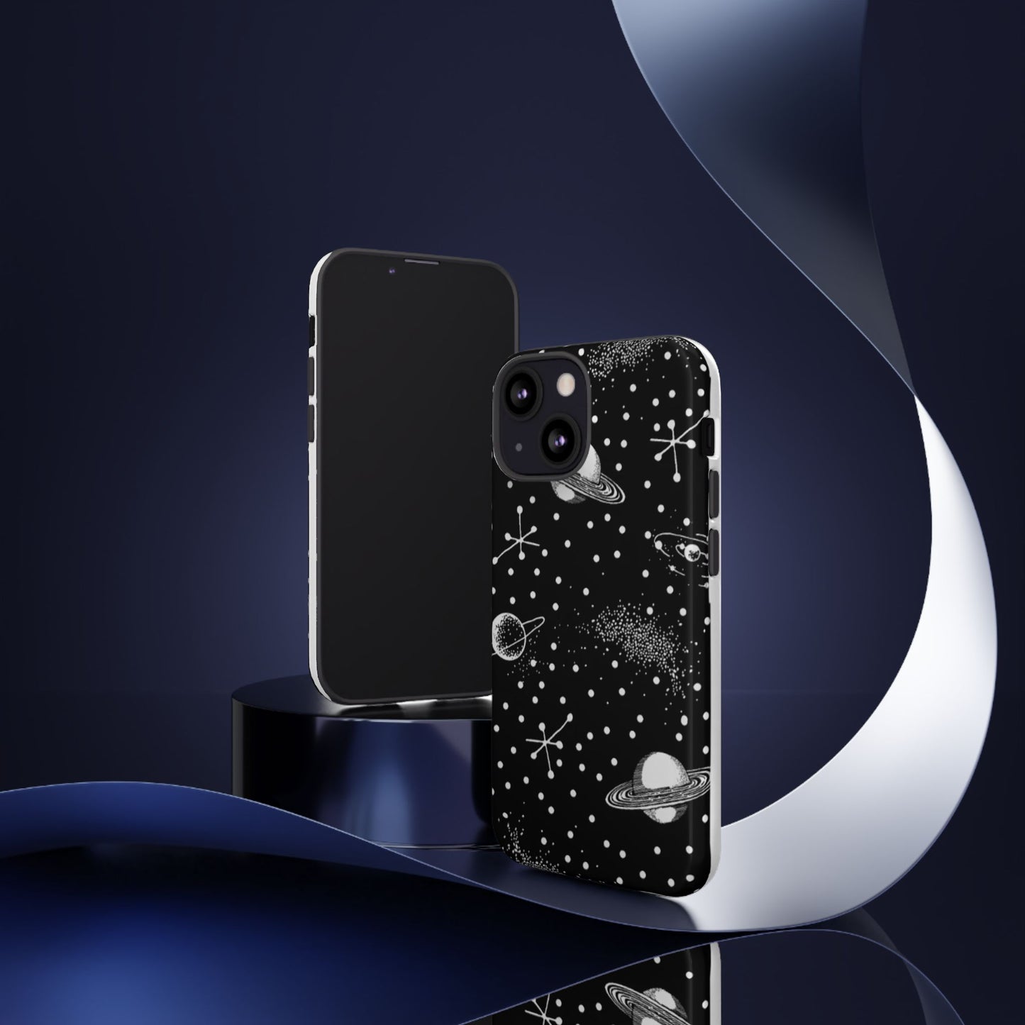 Planet Galaxy Dot Eye Phone Case (Black)