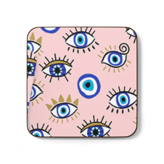 Evil Eye Talisman Drinks Coaster (Pink)