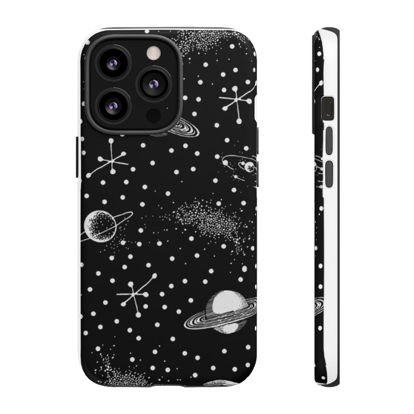 Planet Galaxy Dot Eye Phone Case (Black)