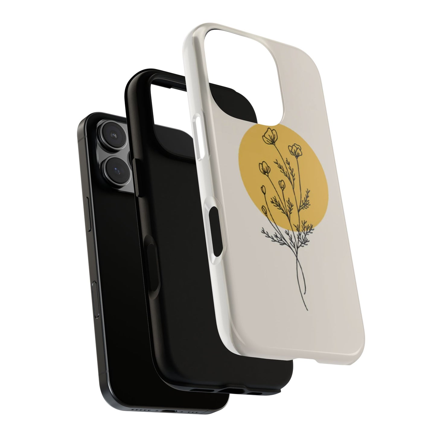 Modern Minimalist Flower Phone Case (Cream)