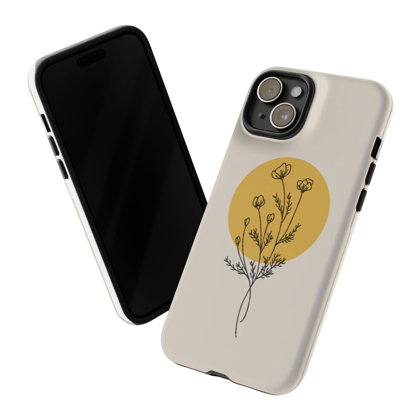 Modern Minimalist Flower Phone Case (Cream)