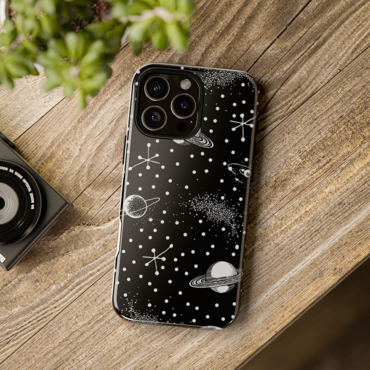 Planet Galaxy Dot Eye Phone Case (Black)