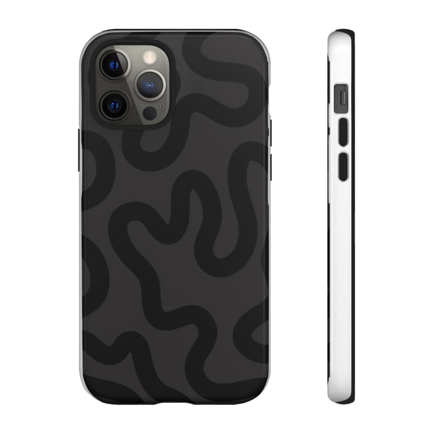 Swirl Lines Abstract Phone Case (Grey)